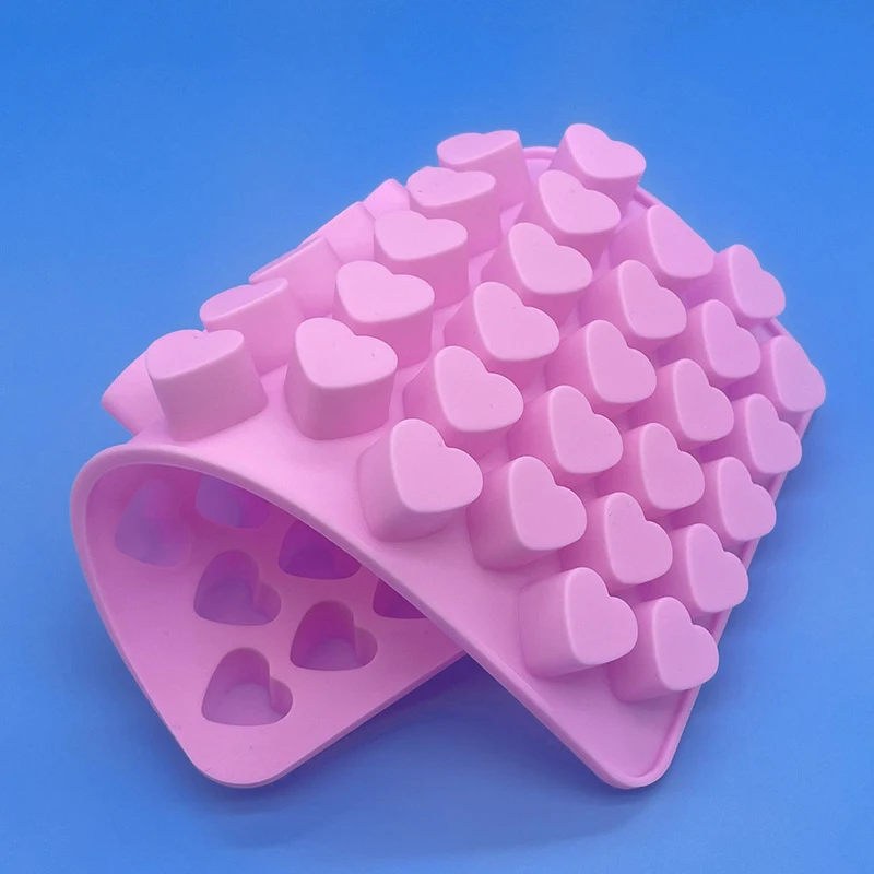 Eversoul 55-Cavity Silicone Reusable Candy Chocolate Molds Mini Heart Shaped Silicone Molds For Cake Tools