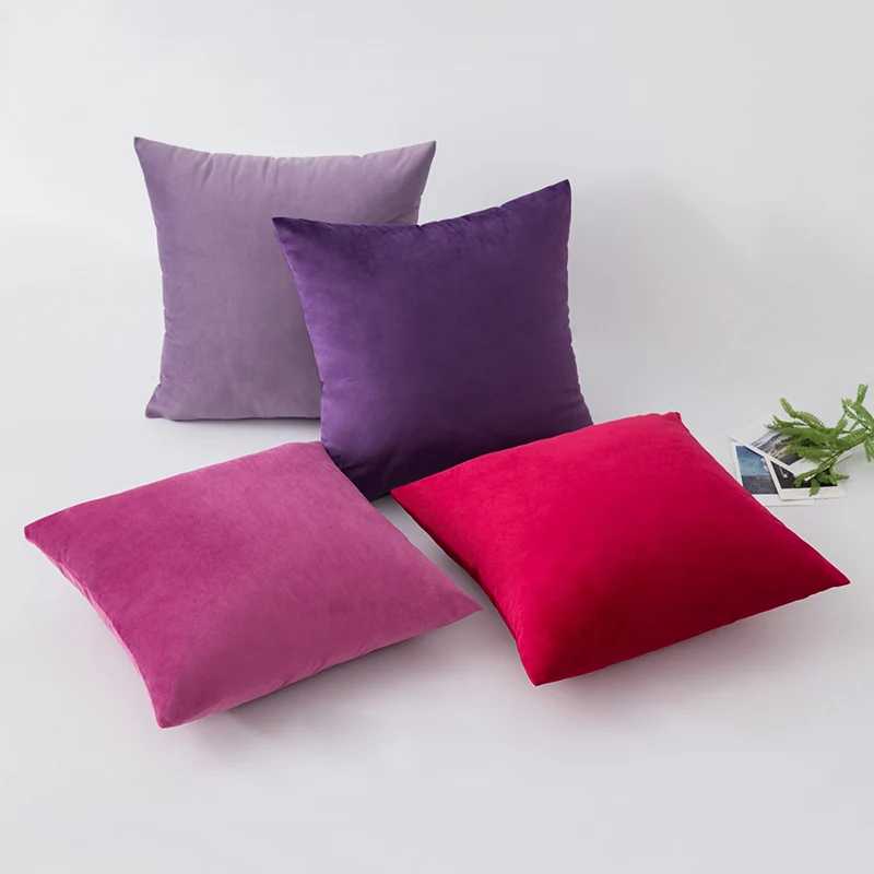 New Velvet Cushions Pillow Wholesale Square Velvet Cushion Cover for Sofa Home Decor Throw Pillow Cover 18 x 18 Inch 45 x 45 cm
