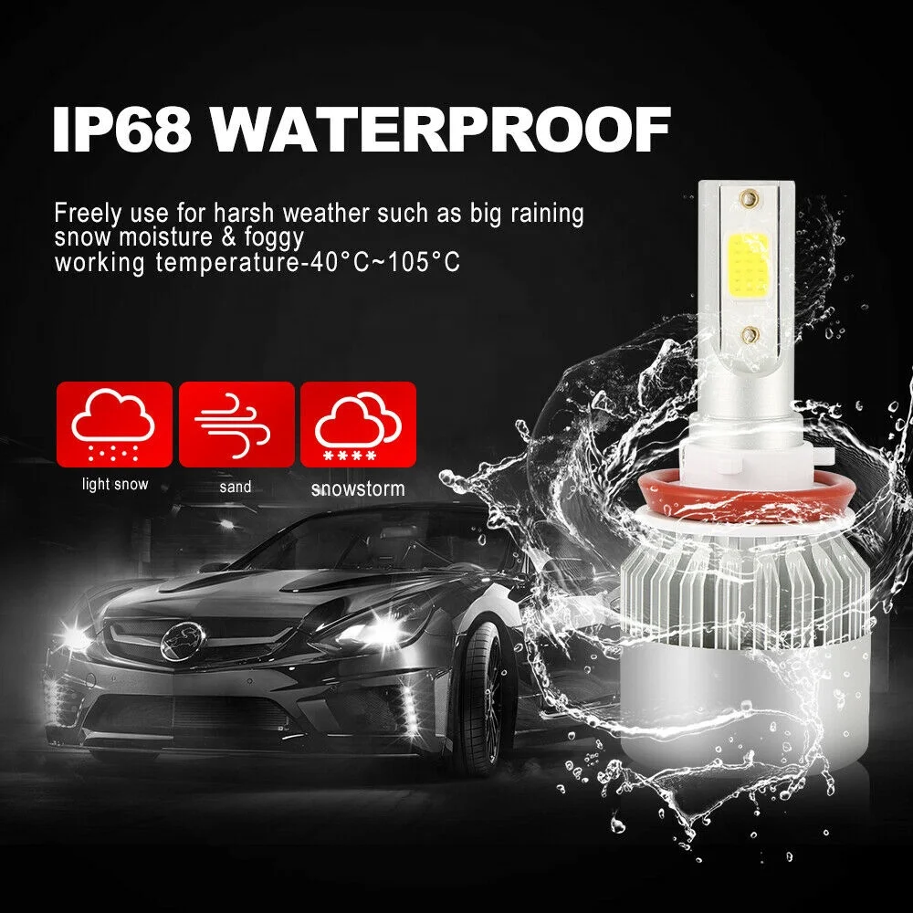 Auto Led Headlight 6000K H4 9005 9007 H7 H3 H1 COB C6 72W 36w Car Led Headlight bulb