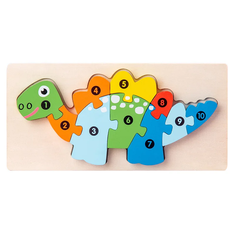 Popular Wooden 3D Puzzles Educational Animal Puzzles Children Shape Matching Puzzles