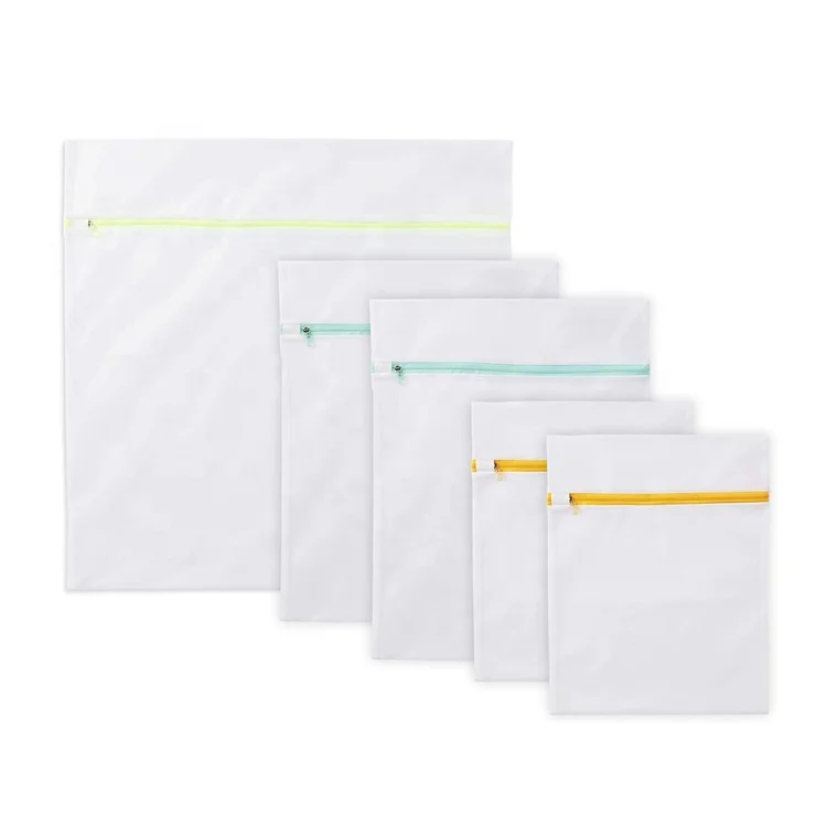 New Wholesale Nylon  Protective Washing Double Layer Zipped Mesh Laundry Bag