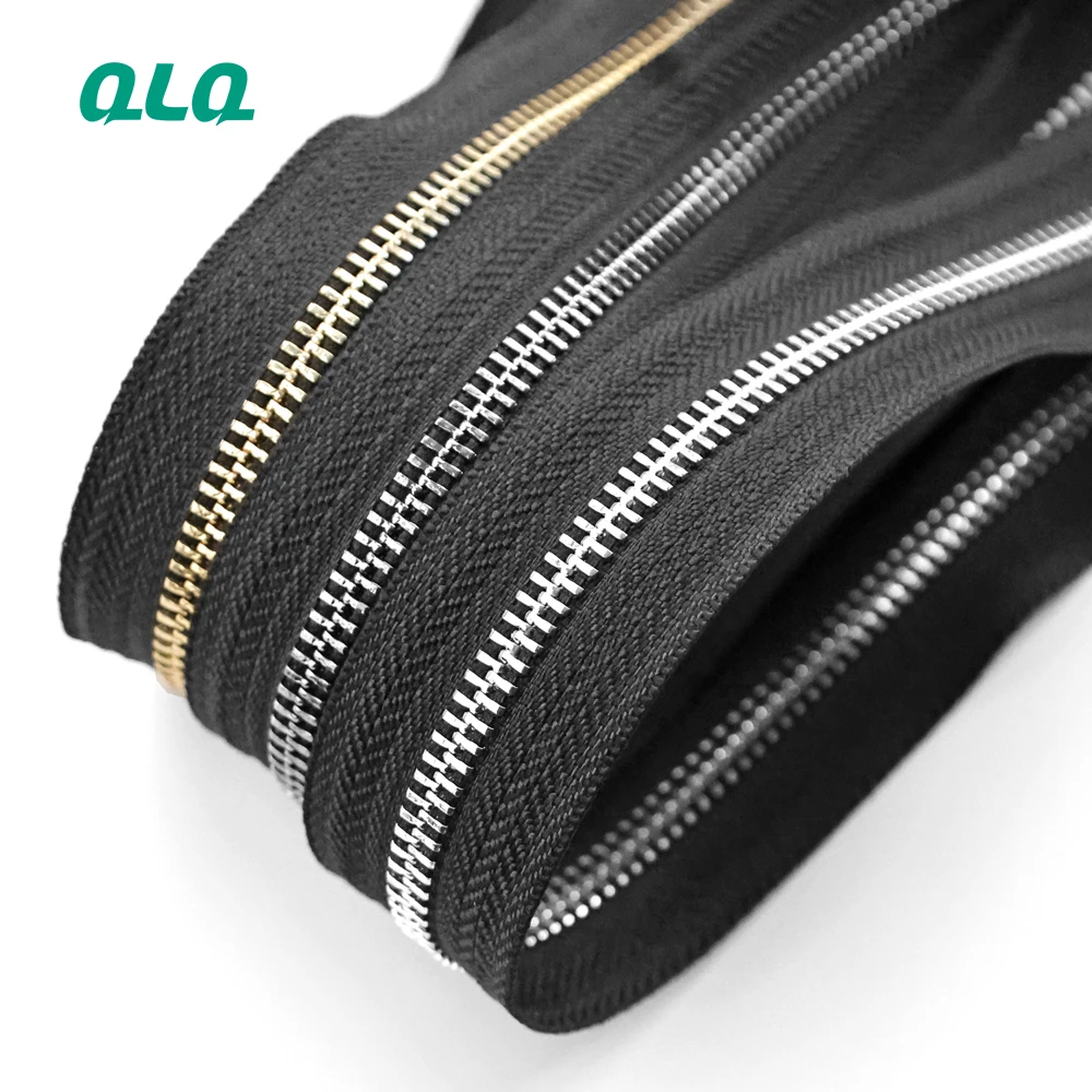 Factory Cheap Custom 3# 5# 8# 10# Brass Aluminum Zipper Metal Zip Cierre for Hoodies\/Jeans\/Jackets\/Handbag