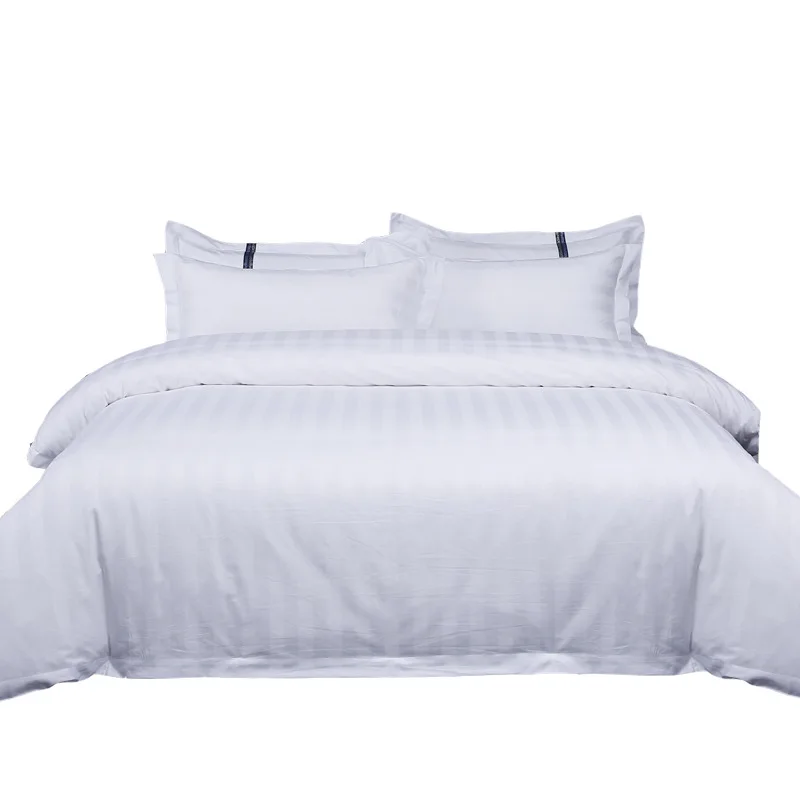 Постельное белье для отеля 5 звезд, роскошные белые простыни для отеля, хлопковые простые сатиновые, Комплект постельного белья для отеля, пододеяльник