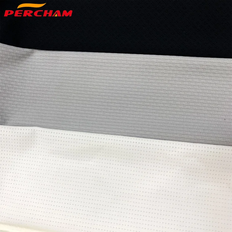 Wholesale cycling running tshirt texture stretch polyester elastane fabric comfortable mesh jersey knit fabric