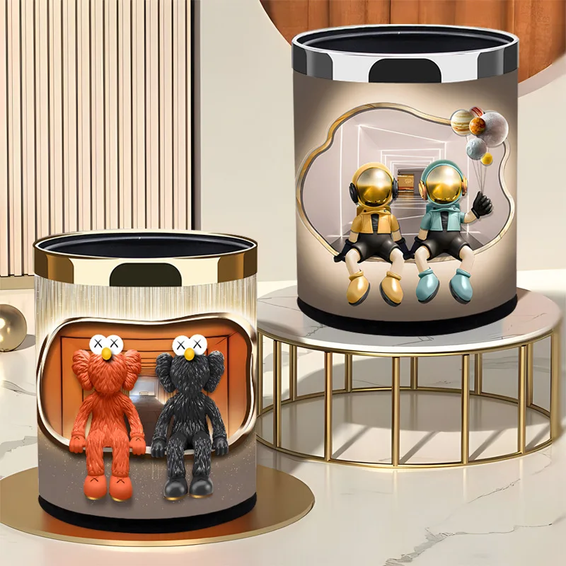 Большой красивый двухслойный мусорный бак креативные настраиваемые фотографии для домашнего использования гостиные ванные комнаты-для мусорных