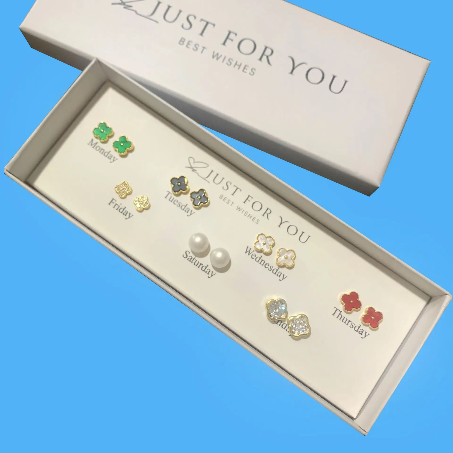 Fashion 2024 Four Leaf Clover Pearl Earring Set Mother of Pearl Flower Earrings for Women Brass Clover Enamel Earrings