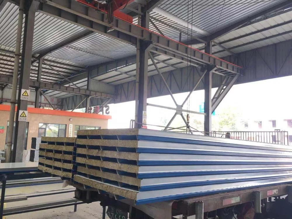 Building Thermal Fireproof Insulated Material rock wool Sandwich Roof Panels