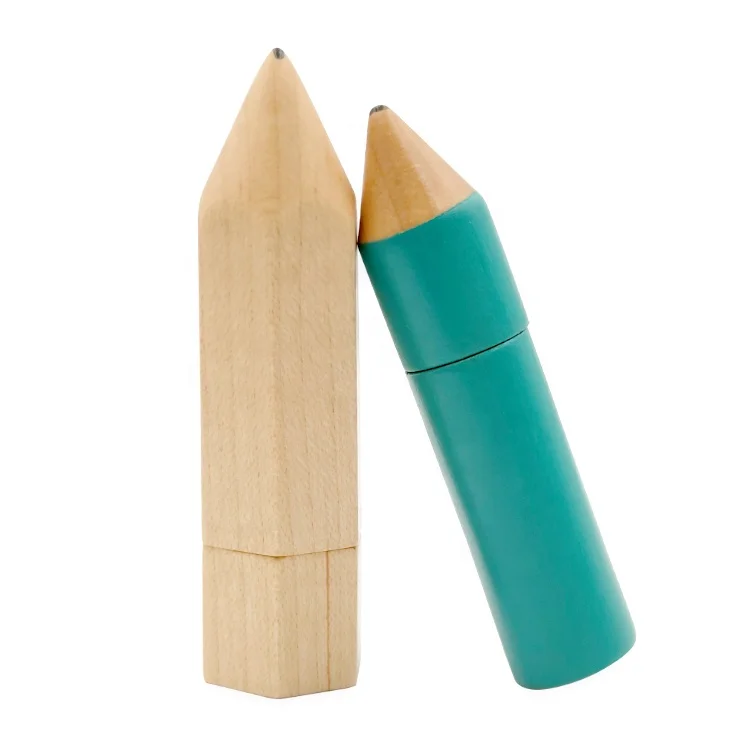 YONANSON Wholesale Wooden Pencil Custom Personalized Logo USB Flash Drive 4GB 8GB 16GB USB 2.0 Flash Memory Stick