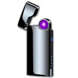 Windproof Personalised Usb Electronic Flameless Cigarette Lighter with Led Light