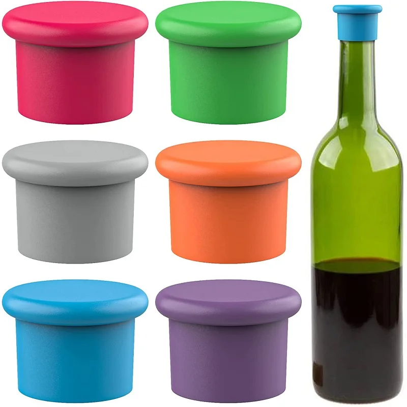 Hot Sale Beer Saver Replace a cork Airtight seal on Wine Bottles Lid Reusable Bottle Cover Silicone Wine Stopper