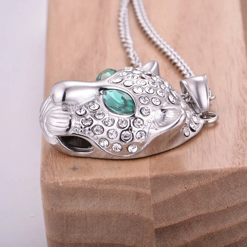 Leopard Animal 18 K Vaccum Gold Plated Iced Out Luxury Pendants Necklaces Accessories Wholesale Price