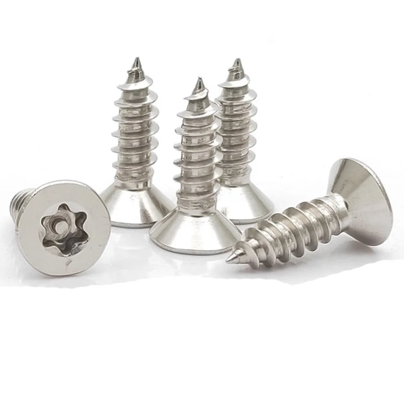 Factory Supply Flat Head Stainless Steel Head Self Tapping Furniture Nickel Plated Screw Torx