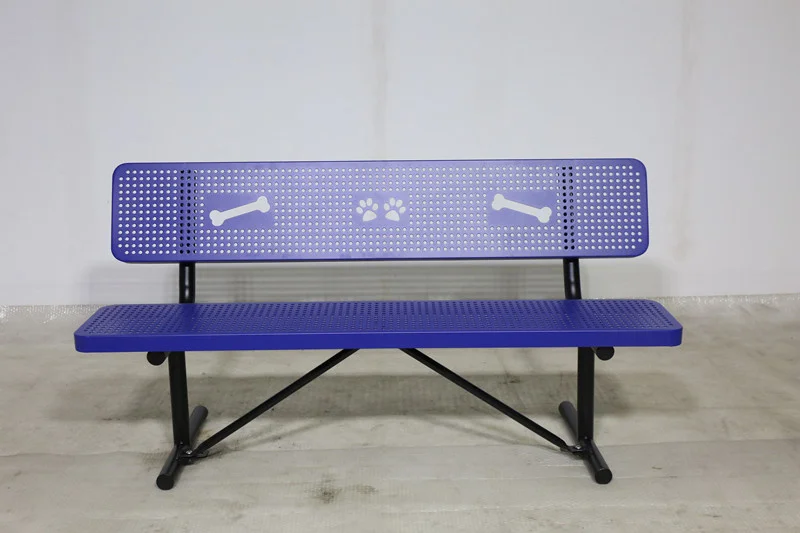 outdoor furniture dog paw print dog bones print steel bench seat outside park metal bench chair out door garden bench seating