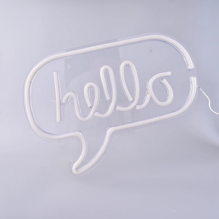 Милые неоновые светодиодные ленты с буквами Hello, USB, индивидуальные неоновые светодиодные световые знаки для дома