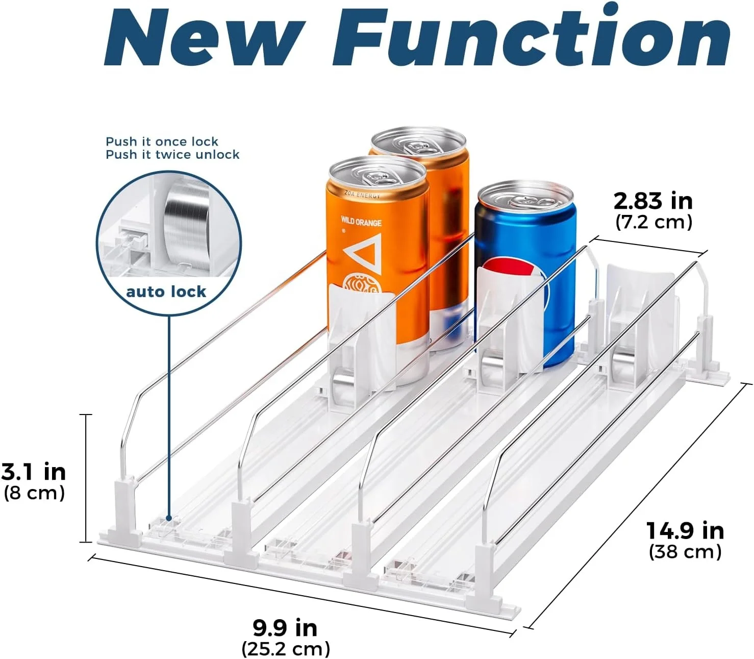 Soda Can Organizer Beverage Can Rack Shelf Pusher Glide
