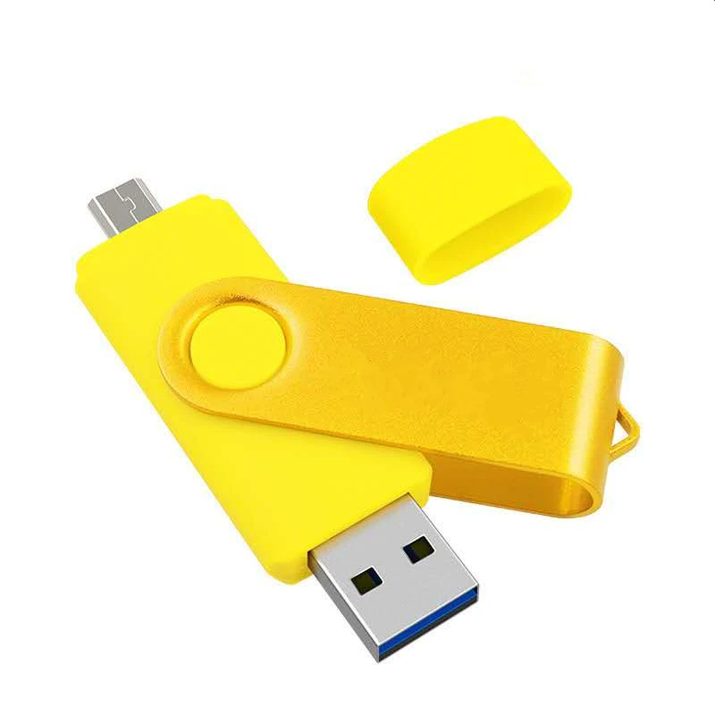 Custom OTG U disk creative mobile phone swivel flash drive dual-use double plug metal memory high speed usb