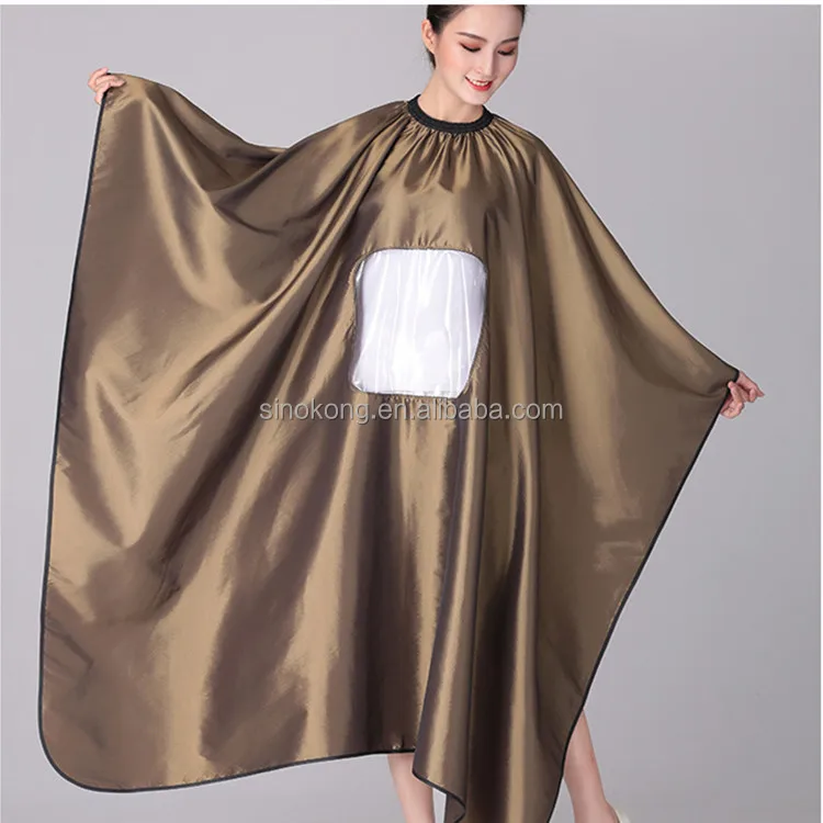 Wholesale With Window Hair Styling Cape Waterproof Hairdresser Cape Barber Salon Tools