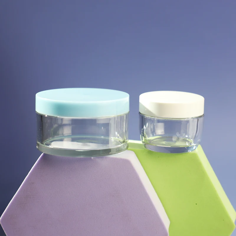Empty 8oz Thick Wall PET Plastic clear cosmetic jar with lid for cream skin care packaging container