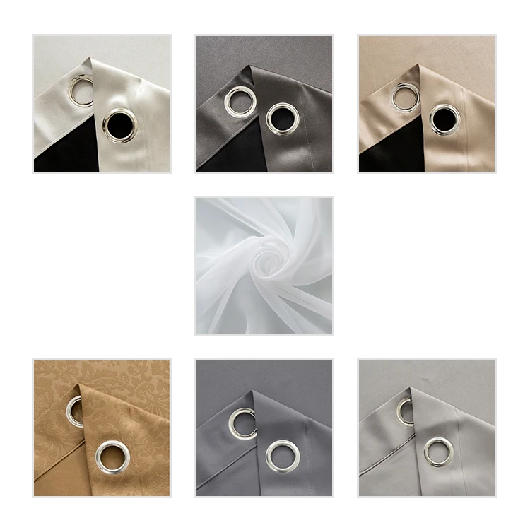 Living room bedroom customized 100% polyester blackout grommet top curtains