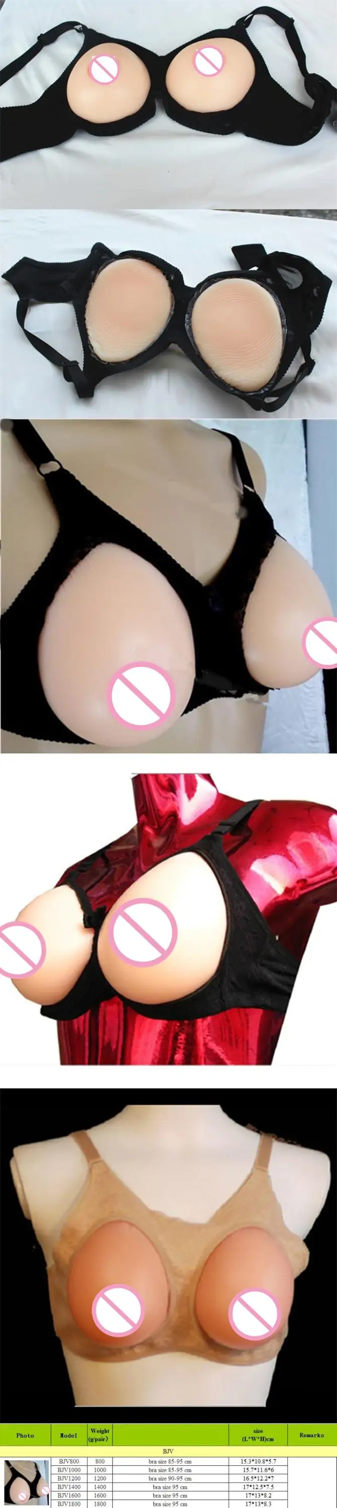 1000g/piece Silicone Breast Form Artificial  Breasts Enlargemet For Silicone Shemale Transgender Crossdresser Drag Queen