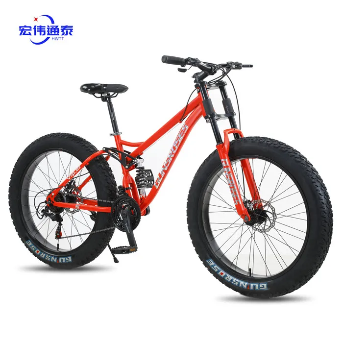 26inch 24 speed steel frame adult man big wheel full suspension MTB snow cycle bicicleta bike beach fat bike mountain bicycle