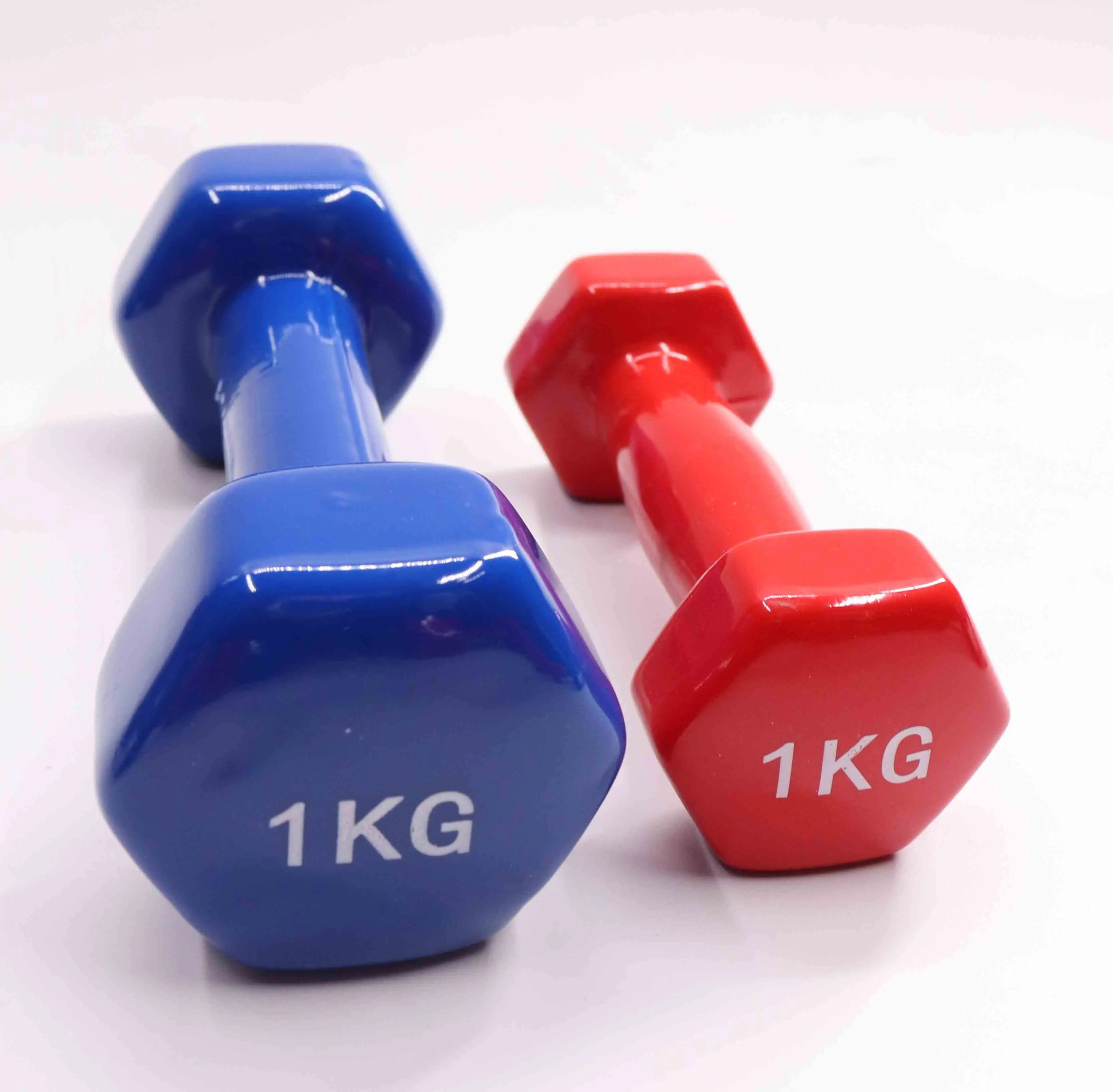 Factory direct new process fitness equipment neoprene dumbbell color sports neoprene dipped plastic hexagonal female dumbbell