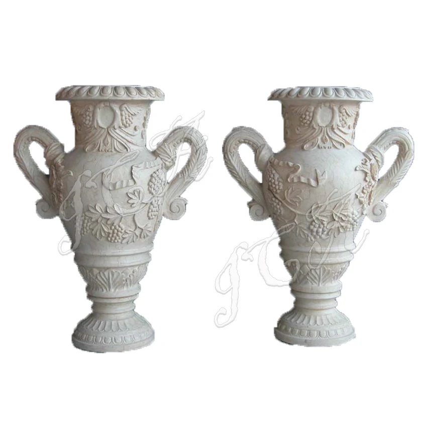 Comfortable good quality low price white antique outdoor granite marble vase