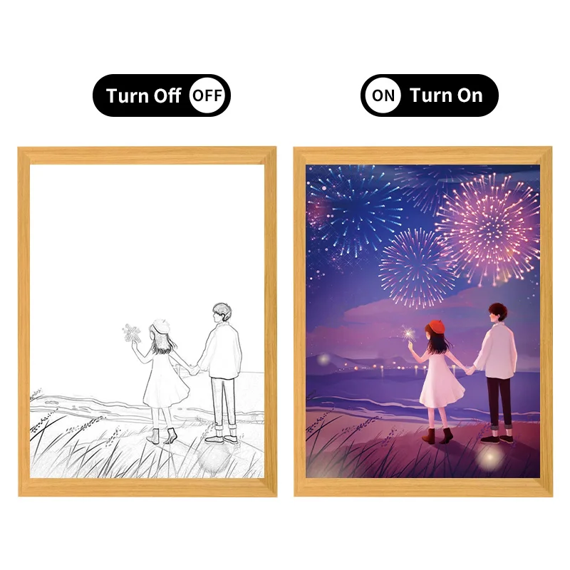 Eternal Garden Art Deco Spring Construction Theme Rectangle Shaped Color Changing LED Light with Horizontal Pattern