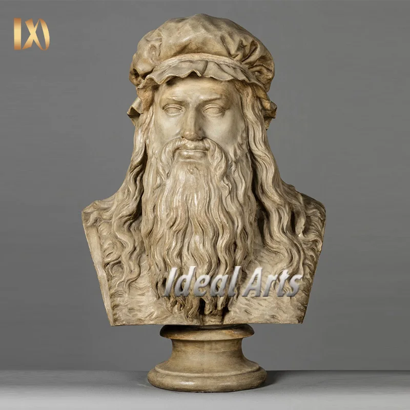 Modern marble carving hot sale home ornaments yellow stone engrave male bust sculpture