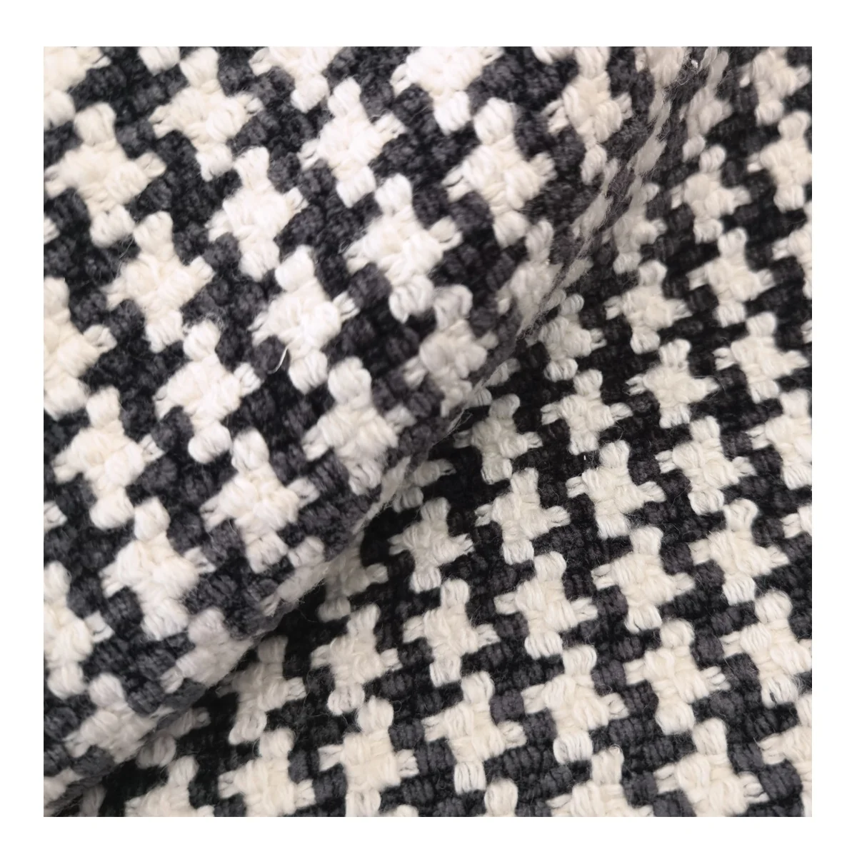 Houndstooth 35%Hemp 35%Viscose 20%Polyester 10%Wool fabric Heavy 780 GSM for blanket home textile hemp fabric