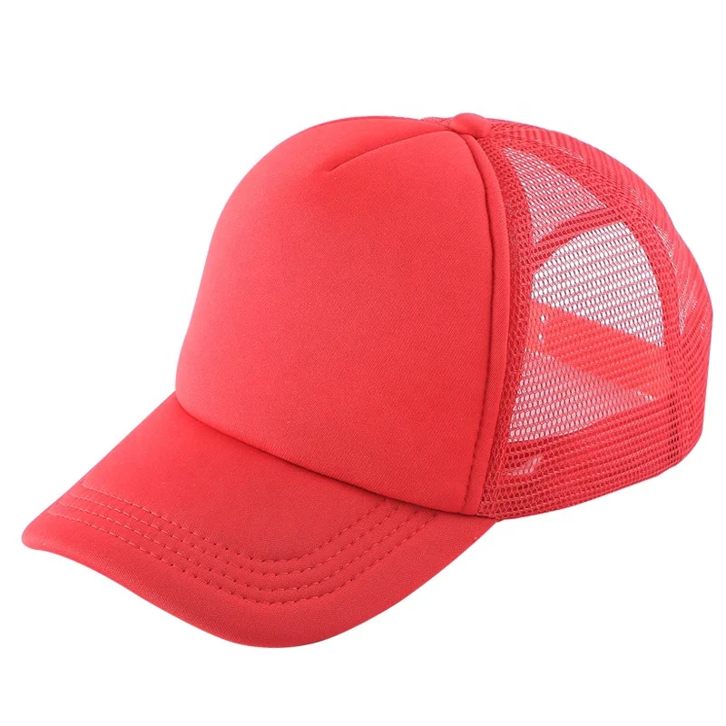 custom men snap back mesh caps foam plain panel trucker hats