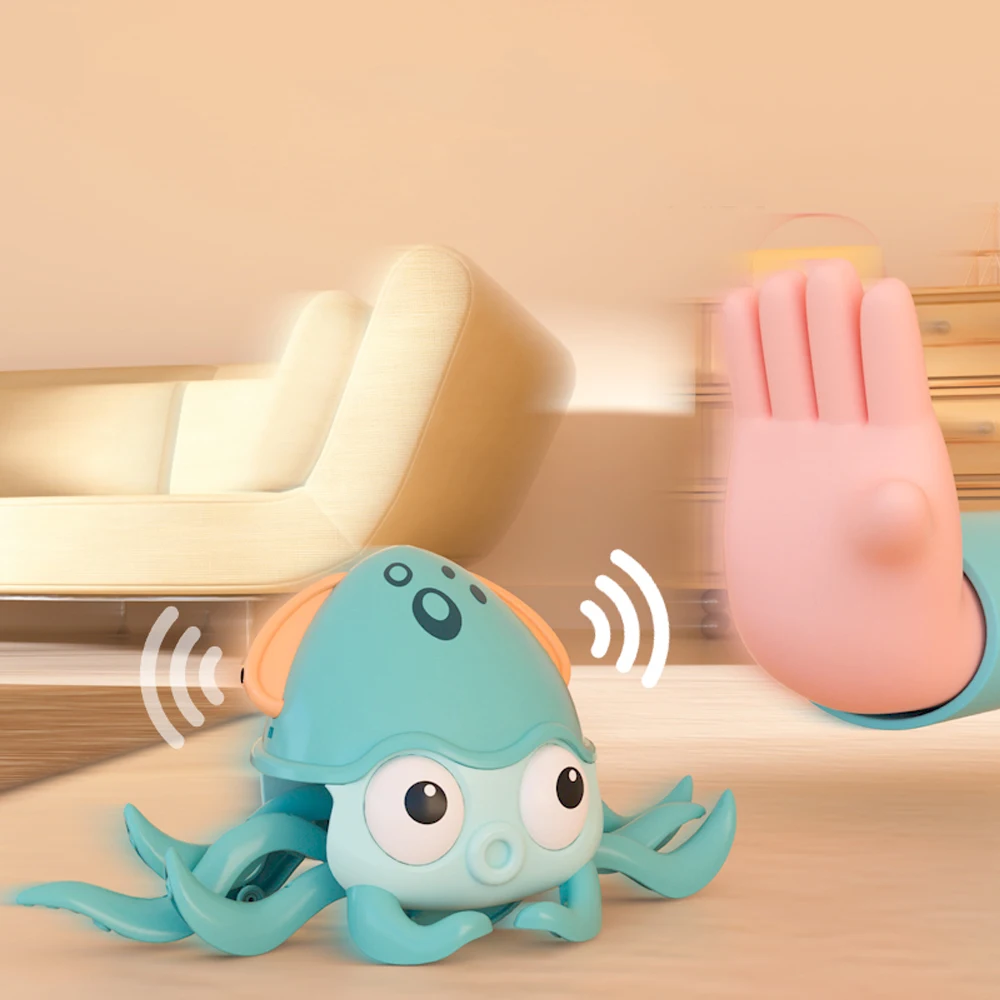 Hot selling product Cartoon Cute Octopus Beach Bath with Wind-up Clockwork Interactive Walking Moving Babies Sensory Crawl Toys