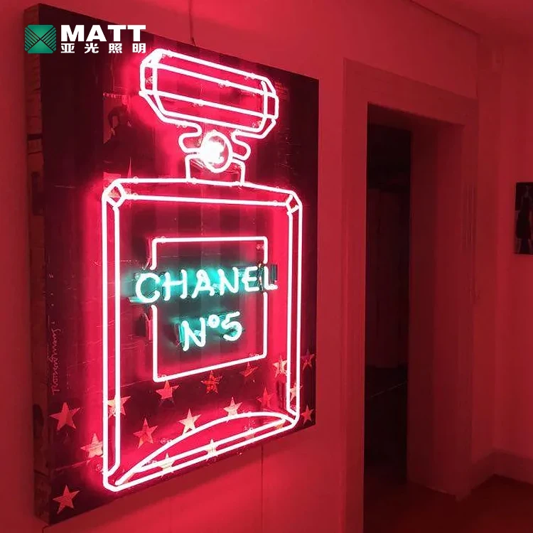 Drop Shipping No MOQ Custom Logo Custom Acrylic Wall Hanging Led Neon Lights for Perfume Bar Beauty Salon Studio Wall Neon Art