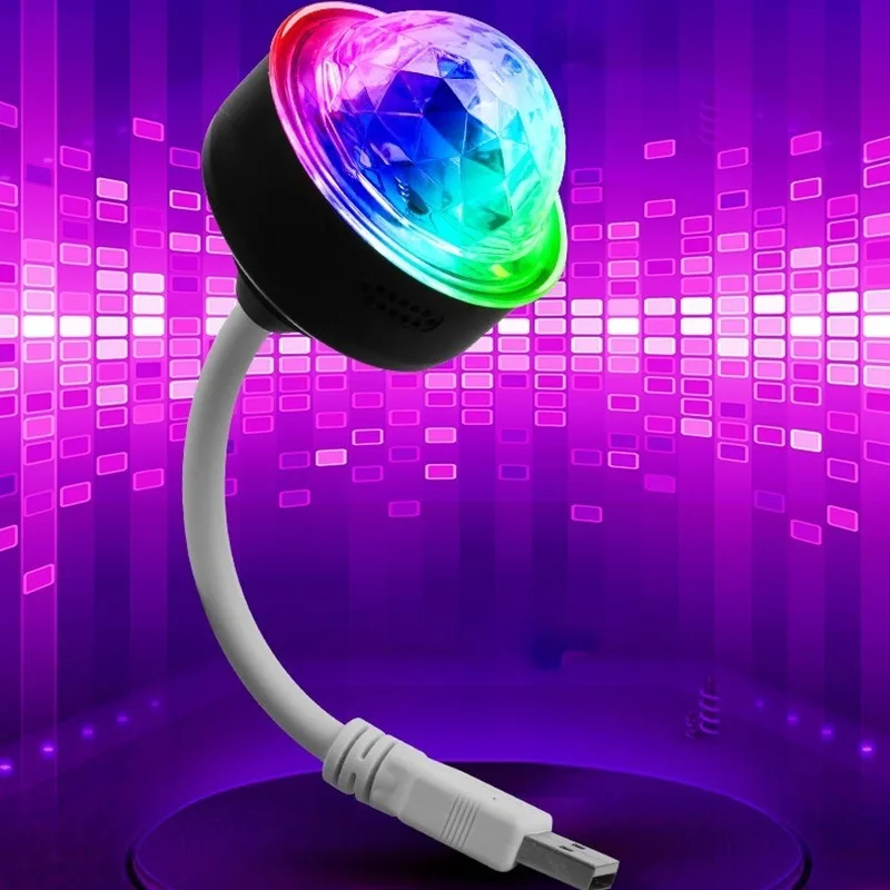 Small magic ball USB car home crystal atmosphere stage light disco light DJ party flash lights