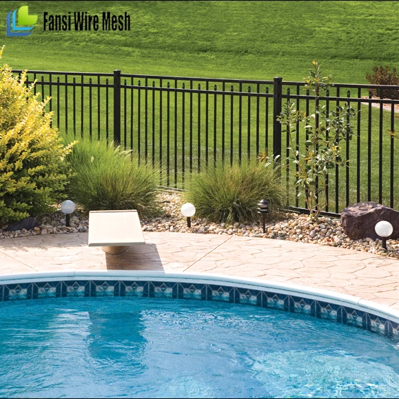Outdoor stainless steel pool balcony tempered glass steel fence panel  security rail fencing  swimming pool fence steel