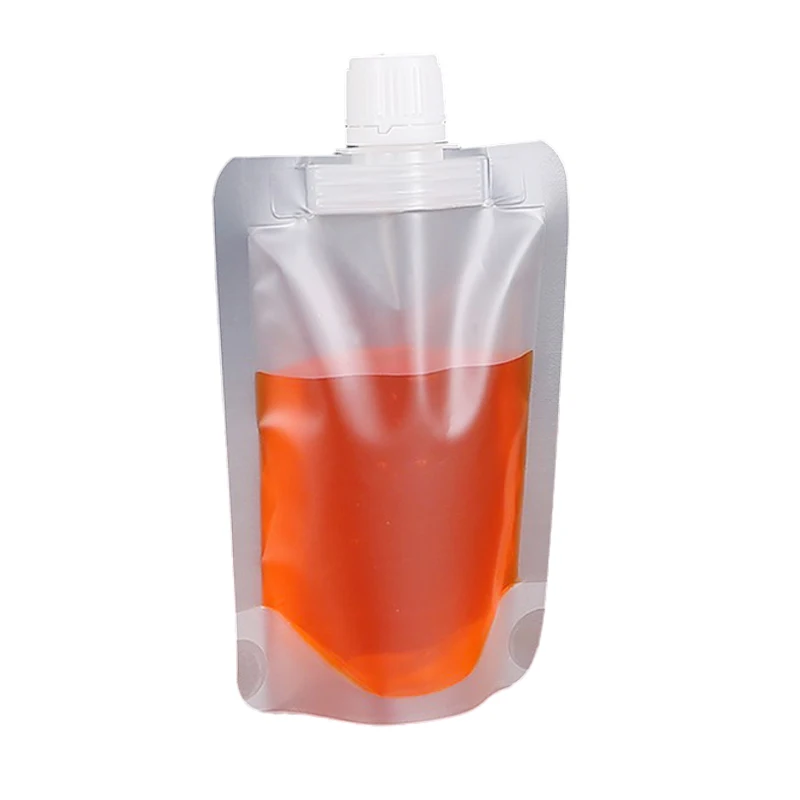 Custom High quality Food Grade plastic clear 500ml drink pouches bags with spout