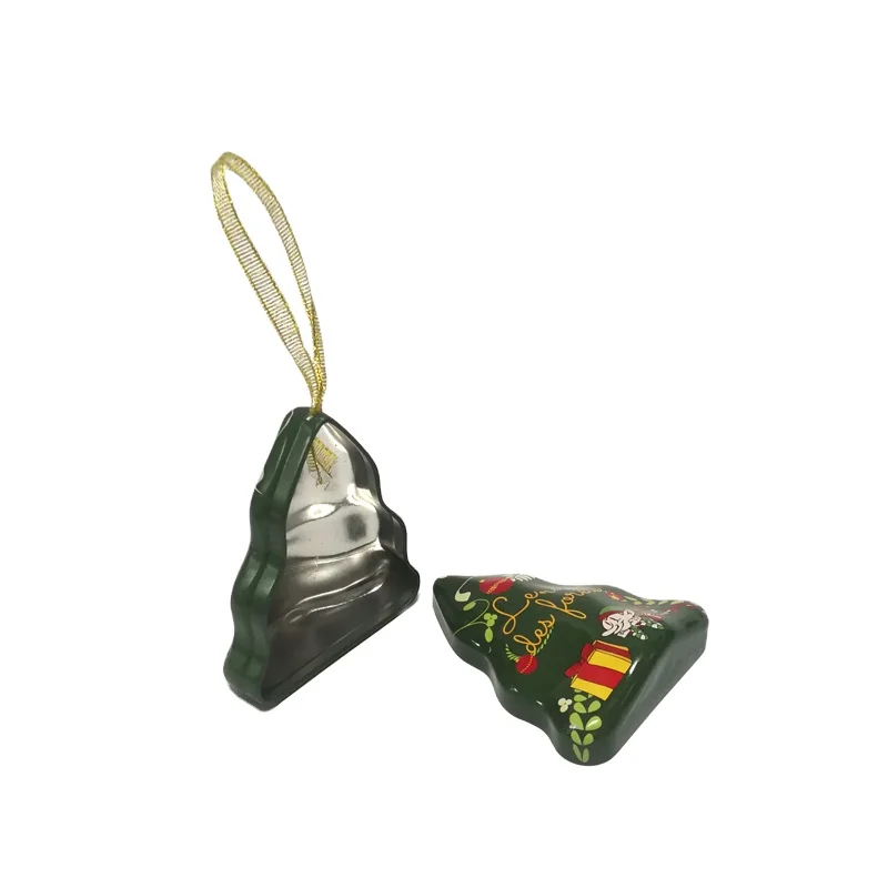 Ribbon tin box packaging small packaging tin boxes custom logo for kid gift christmas tree metal candy boxes