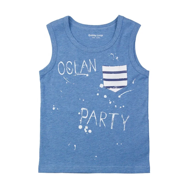 
Gabby Loop Kids Summer O Neck Sleeveless Boys Vest For Children Letter Print Kids T Shirts 