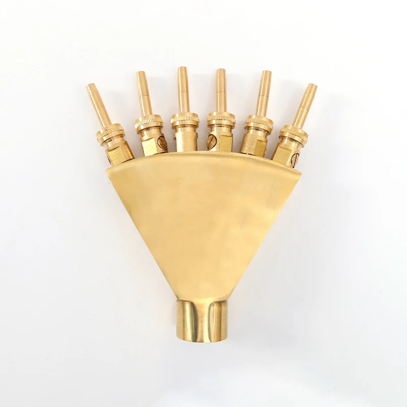 1 Inch Adjustable Brass Phoenix Tail Scattering Fountain Spray Head Small Nozzles with Valve Garden Landscape Sprinklers