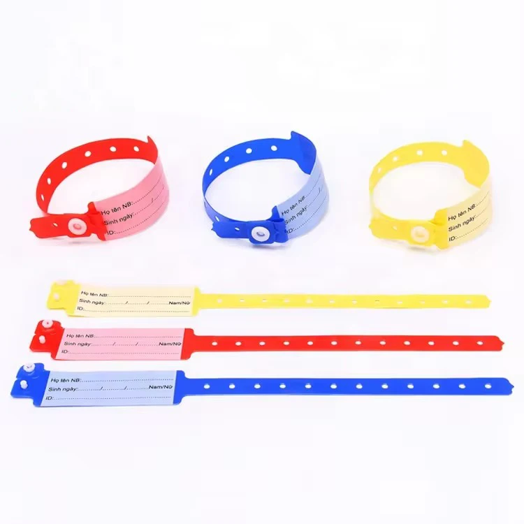Factory Direct Sales Custom Disposable Medical Plastic PVC Hospital Patient id Wristbands