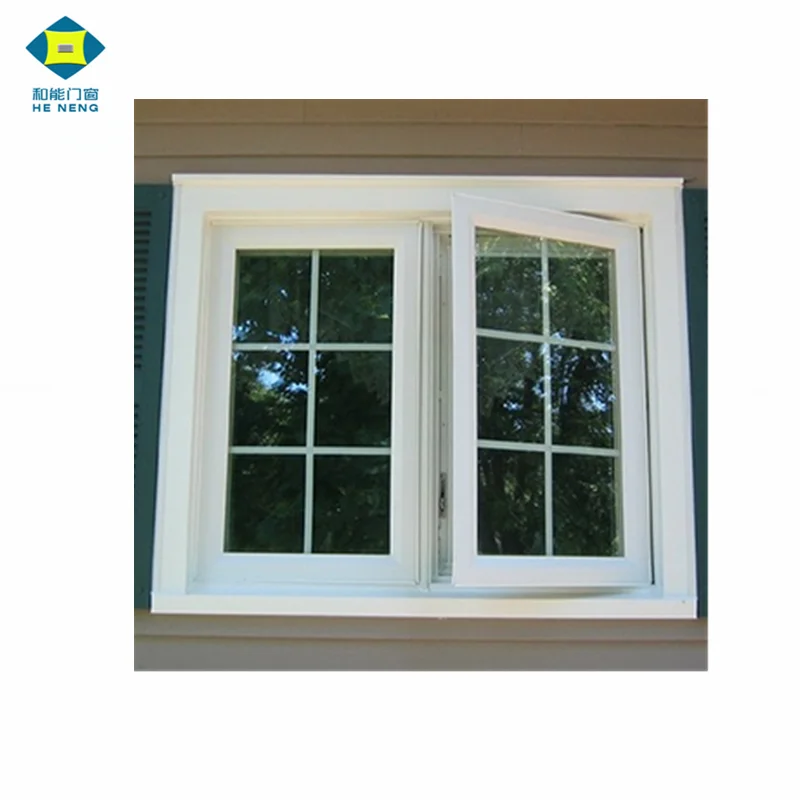 Modern Swing Graphic Design Horizontal Hanging EPDM Fiberglass Cheap Good UPVC Window Double Glazing Swing PVC Casement Window