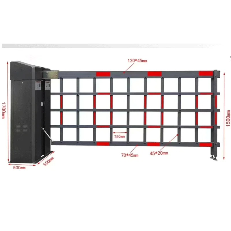 1.5s High Speed Heavy Vehicle Duty Airborne Barrier Gate Automatic Boom Gate Barrier For Driveway