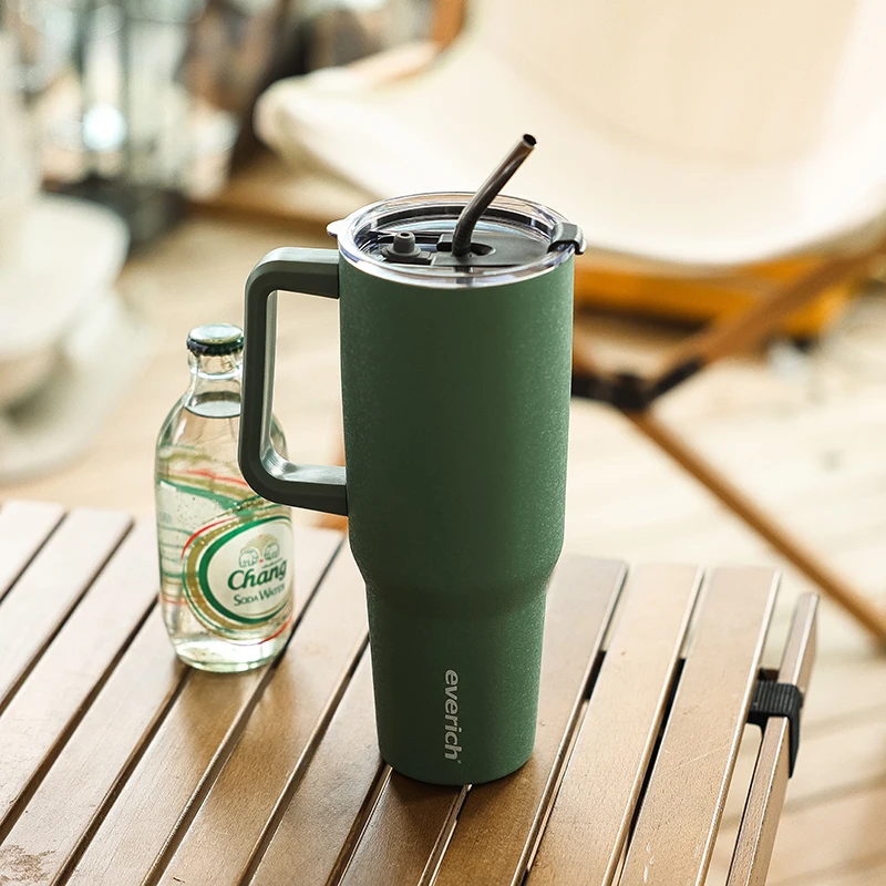 ODM New Design Arrival 40oz Double Stainless Steel Wall Vacuum Insulated Wine Tumbler With Handle And Straw