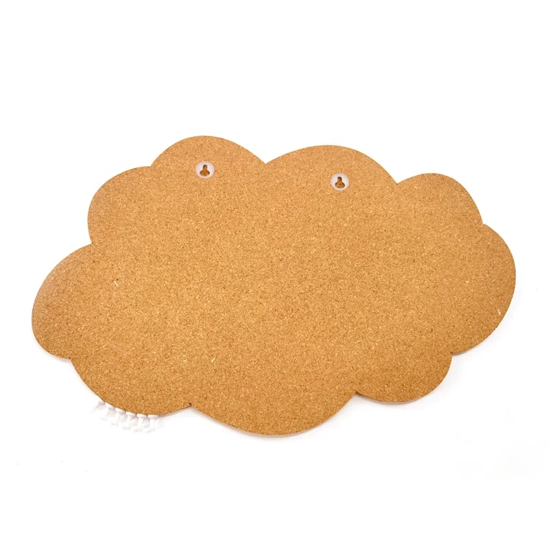 Cloud Shaped Unframed Natural Cork Board with Hanging Hole for Wall Bulletin Irregular cloud-shaped cork board
