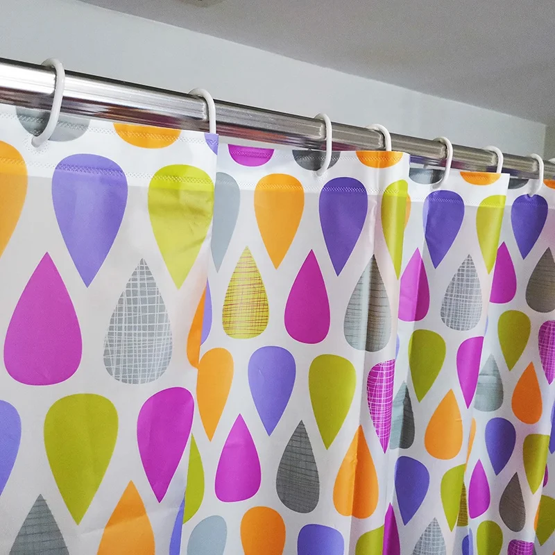 2022 hot sold customized logo printed PEVA shower curtains used in bathroom