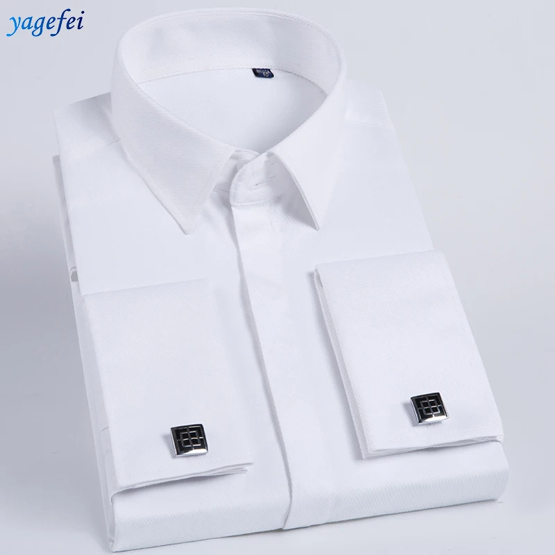 
Supplier wholesale high quality french cuff 100% cotton solid color twill mens tuxedo shirt 