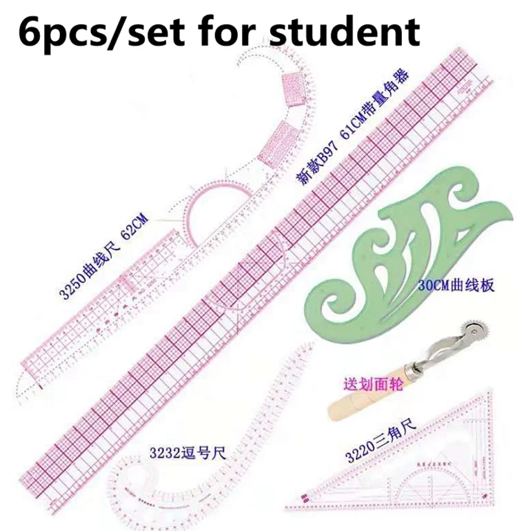 Tailor Ruler Sewing Tools Soft Plastic Comma Shaped Curve Measure Ruler Styling Design Ruler for Clothing Making