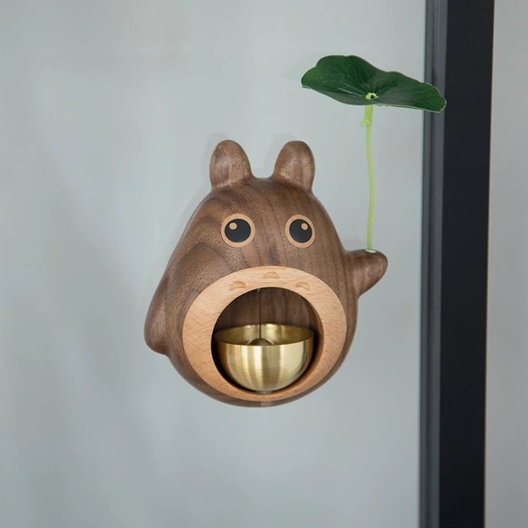 Factory Direct High Quality Walunt Wood Totoro Magnetic Adsorption Doorbell