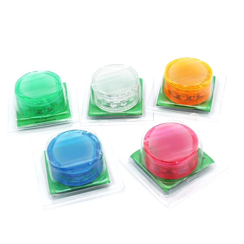 GT wholesale herb grinder 30mm 3 layers plastic multi color hot selling tobacco grinder smoke shop accessories custom logo