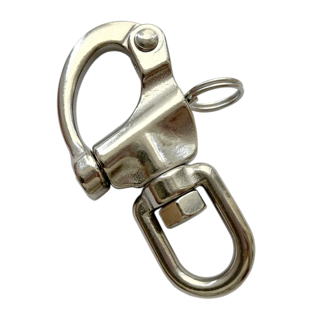 Stainless steel swivel eye snap shackle